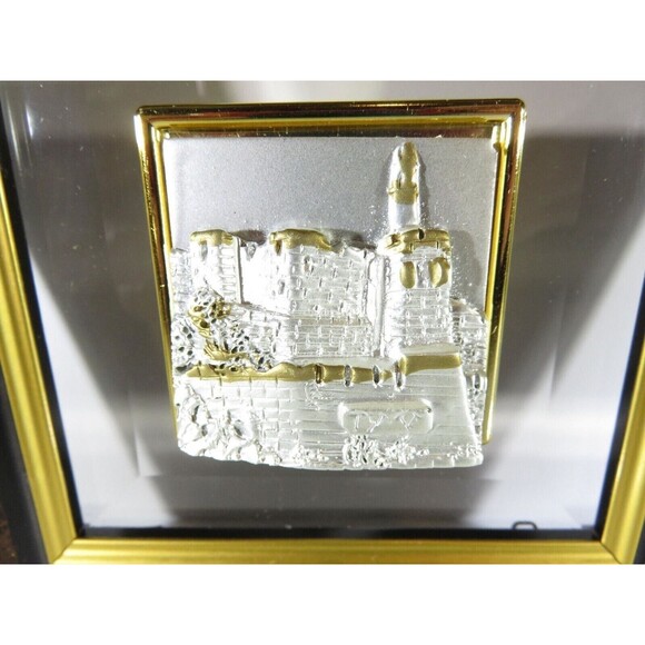 Vintage 3D Sterling Silver & Crystal Plaque Hand Crafted by SAAD Israel - Picture 2 of 4
